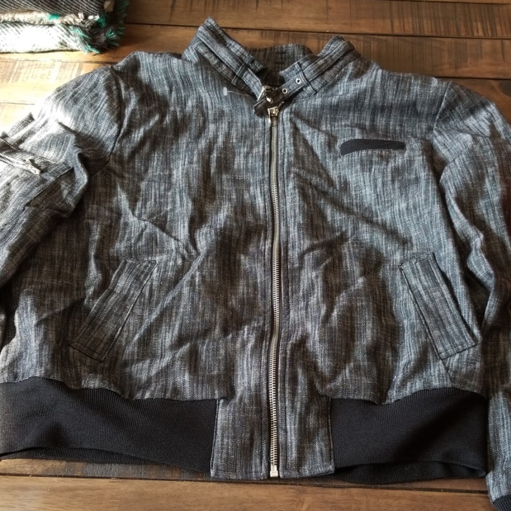 Larry Levine denim motorcycle jacket